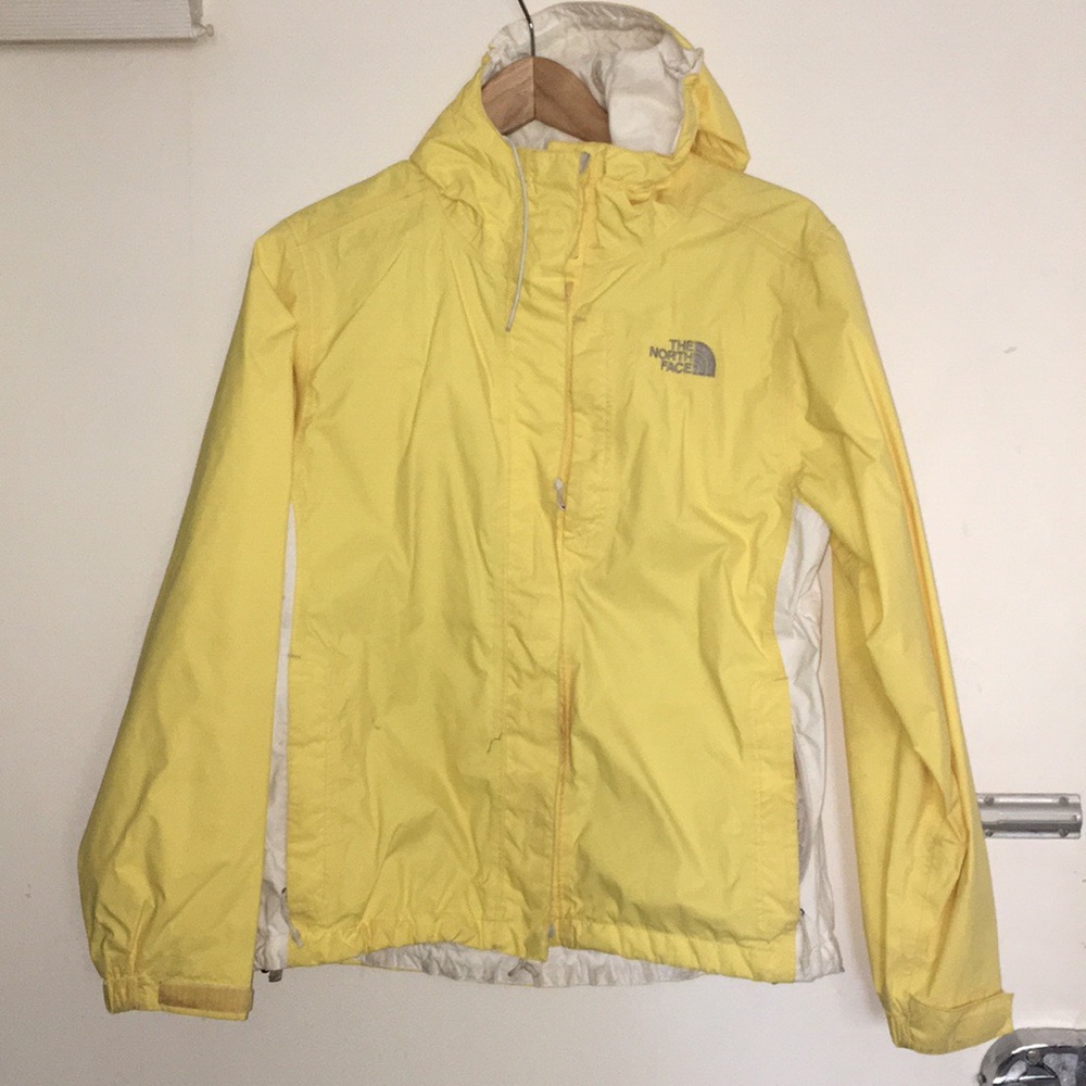 Yellow North face spring rain jacket/wind breaker